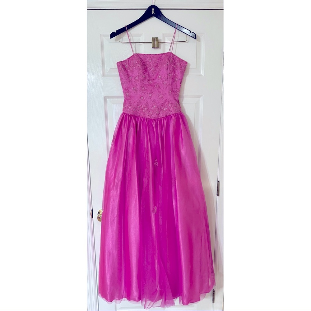 Precious Formals Magenta Ball Gown size 2